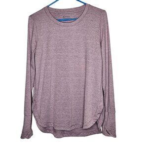 Athleta Womens Long‎ Sleeve Heathered Purple Thumbhole Athletic Top M Gorpcore